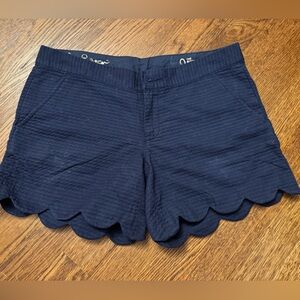Lilly Pulitzer Dark Blue Scalloped High Waist Shorts